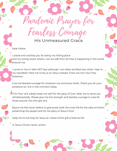 Pandemic Prayer for Fearless Courage Printable