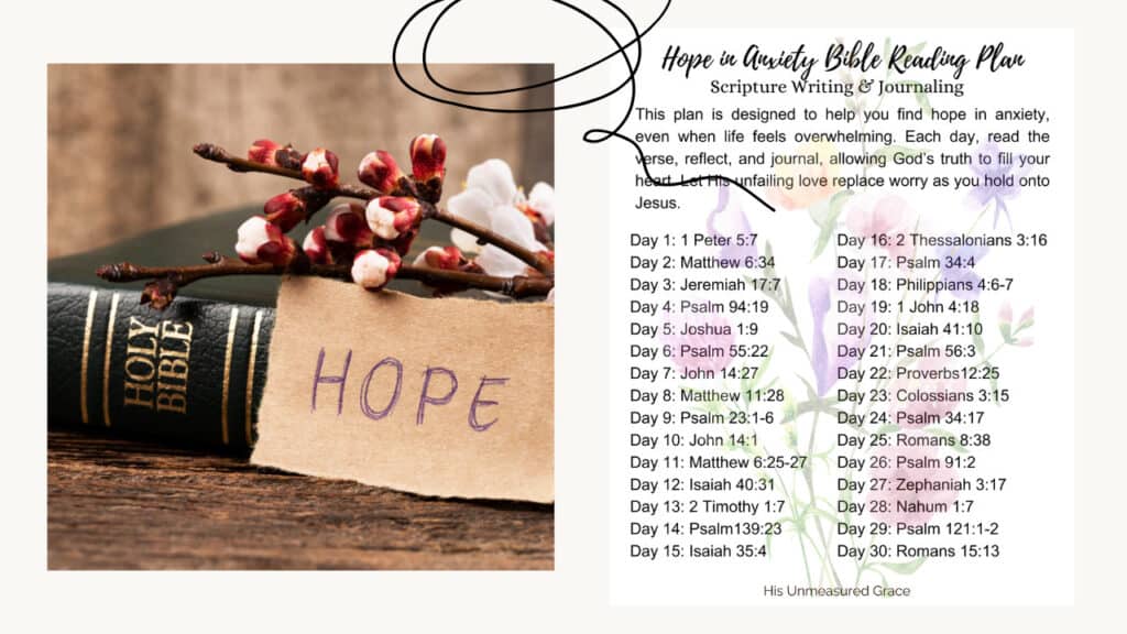 Hope in Anxiety Bible Reading Plan